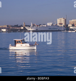 Baleari in legno tradizionali llaut boat show legato ? Palma de Mallorca International Boat Show 2008. Foto Stock