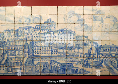 Lisbona portogallo Panorama di Lisbona Nel Museu Nacional do Azulejo il Museo Nazionale di piastrelle Foto Stock