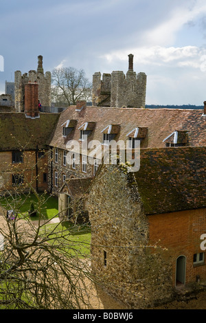 Il XVII secolo ospizio per i poveri entro il Castello di Framlingham, Suffolk, Inghilterra, Regno Unito Foto Stock