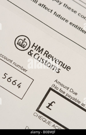 Documenti e moduli fiscali fattura pagamento fattura richiesta dall'HM Revenue e HMRC Doganale Foto Stock