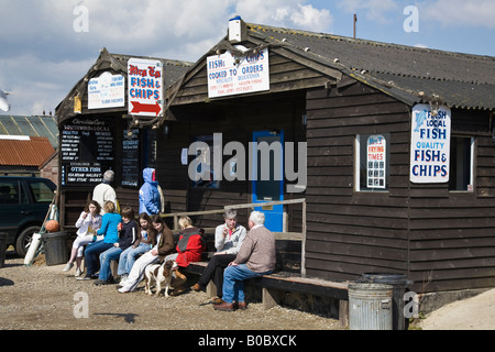 Onorevole t di pesce e Chip Shop, Southwold Harbour, Southwold, Suffolk, Inghilterra Foto Stock