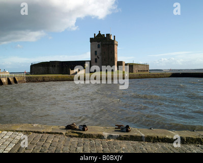 Il castello di Broughty Ferry Harbour, Dundee, Tayside, Scozia Foto Stock