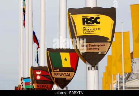 Decorazioni per Shakespeare feste di compleanno, Stratford upon Avon, England, Regno Unito Foto Stock