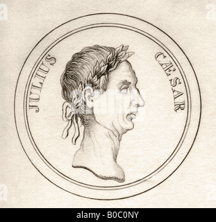 Gaius Julius Caesar, BC100 - 44. Generale romano, dittatore e statista. Dal libro Crabbs Historical Dictionary, pubblicato nel 1825. Foto Stock