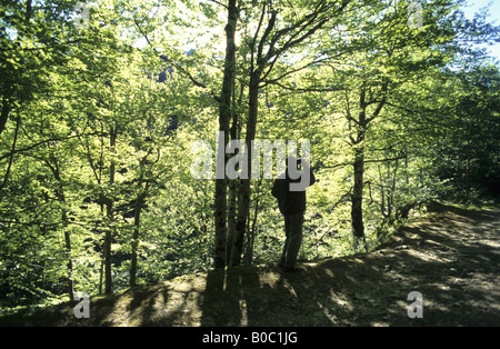 Birdwatching in Reserva Nacional di Caneros La Rioja Spagna Foto Stock