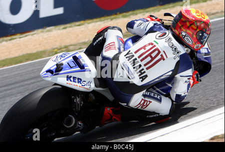 Jorge Lorenzo a bordo del suo Fiat Yamaha M1 moto motogp Foto Stock