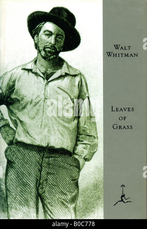 Walt Whitman libro di poesie Foglie di erba libro rigida con coperchio biblioteca moderna edizione 1993 per solo uso editoriale Foto Stock