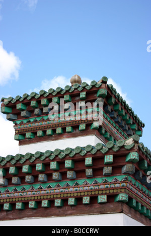 Dettaglio del tempio di Erdene Zuu monastero, Mongolia Foto Stock