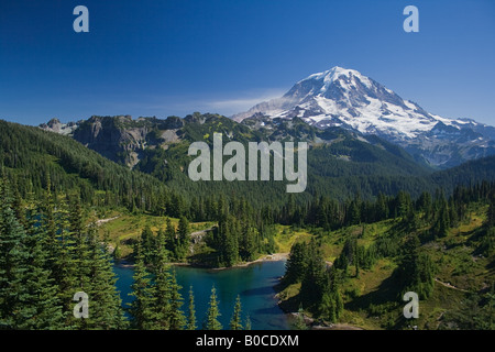Mount Rainier e Eunice Lago Foto Stock