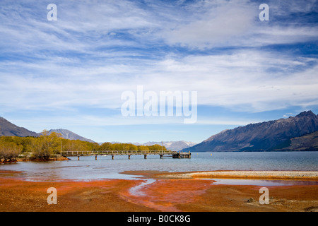 Glenorchy e lago di Wakatipu in Nuova Zelanda Foto Stock