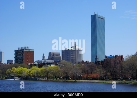 Vista della Torre di John Hancock, Boston, Massachusetts Foto Stock
