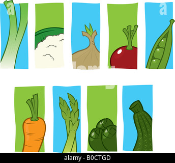 Icone di verdure Foto Stock