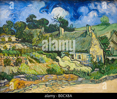 Cottage di paglia a Cordeville, Auvers-sur-Oise, Vincent van Gogh, 1890, Musee D'Orsay Parigi Francia Foto Stock