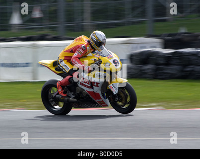 Guy Martin in sella ad una moto Honda nel British Superbike a Oulton Park Cheshire England Regno Unito Foto Stock