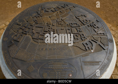 Mappa di rilievo del College di Cambridge, Inghilterra Foto Stock