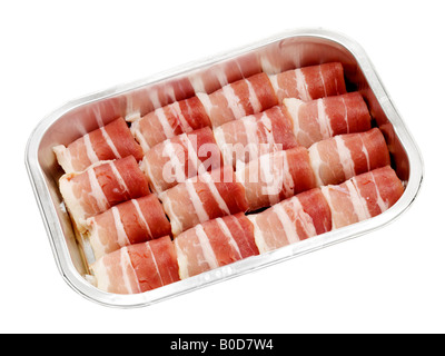 Salsicce in pancetta Foto Stock