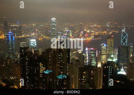 Hong Kong Tenebrologo da Victoria Peak, Hong Kong, Repubblica Popolare di Cina. Foto Stock