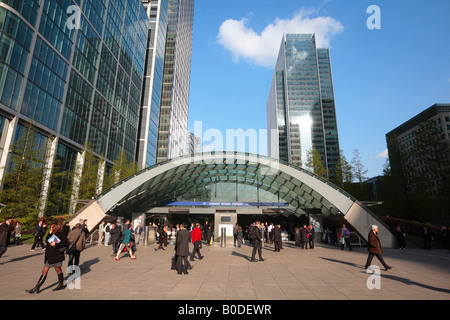 Canary Wharf Stazione, Isle of Dogs, Londra. Foto Stock