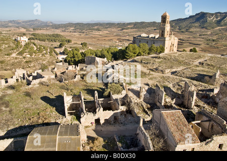 Corbera d'ebre guerra civile rovine Foto Stock