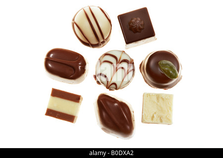 Dolci praline di diversi tipi Foto Stock