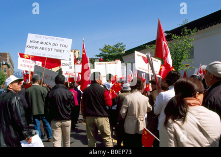 Pacifica protesta cinese Rally svoltasi a Chinatown Vancouver British Columbia Canada - 26 Aprile 2008 Foto Stock