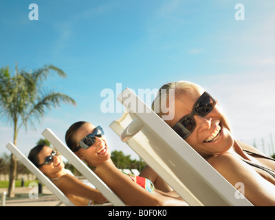 Tre Signori di relax al sole Foto Stock