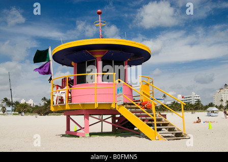 Art deco spiaggia stazione di pattuglia sulla spiaggia di South Beach a Miami Florida USA Foto Stock