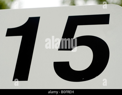 Chiusura del numero 15 di segno, Parigi, Francia Foto Stock