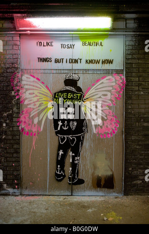 Illustrazione di graffiti dal festival lattine in Leake Street Waterloo Lambeth Londra Foto Stock