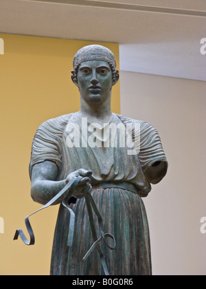 Il bronzo auriga, Museo Delphi, Grecia Foto Stock