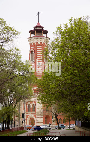 Fuoco storica torre di avvistamento nel centro di Volgograd (ex Stalingrad), Russia, Federazione russa Foto Stock