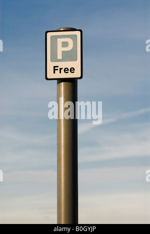 Parcheggio gratuito sign in Londra, Regno Unito Foto Stock