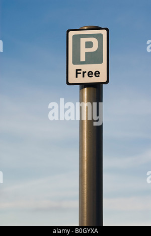 Parcheggio gratuito sign in Londra, Regno Unito Foto Stock