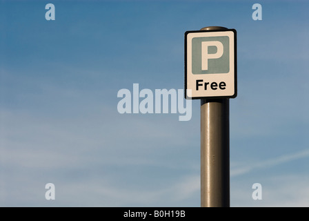 Parcheggio gratuito sign in Londra, Regno Unito Foto Stock