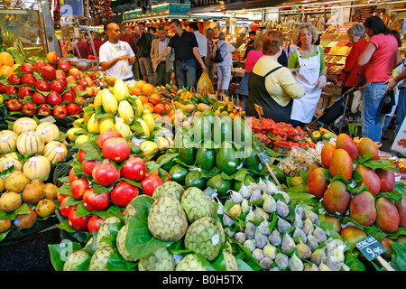 Il mercato della Boqueria Barcellona Catalonia Spagna Foto Stock