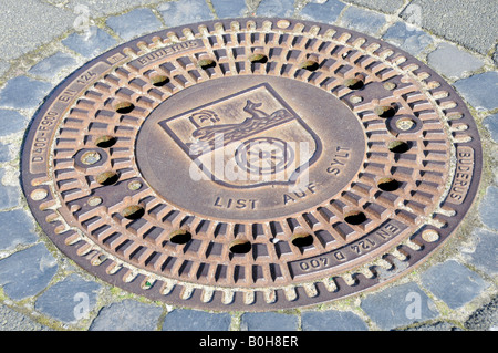 Chiusino che mostra la lista a Sylt stemma, elenco, Sylt Isola del nord Isole Frisone, Schleswig-Holstein, Germania Foto Stock