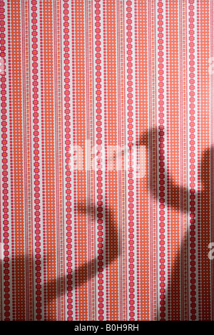 Ombra su sfondo, scena violenta, accoltellato Foto Stock