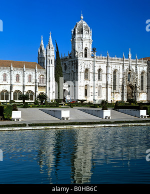 Mosteiro dos Jeronimos, Hieronymites Monastero, periodo tardo gotico, Belem, Lisbona, Portogallo Foto Stock