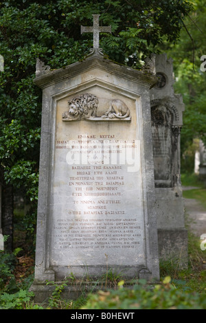 Tomba di Elias Mauromichalis, 1800-1836, greco officer, aiutante del re Ottone di Grecia, Alter Suedfriedhof, vecchio cimitero in um Foto Stock