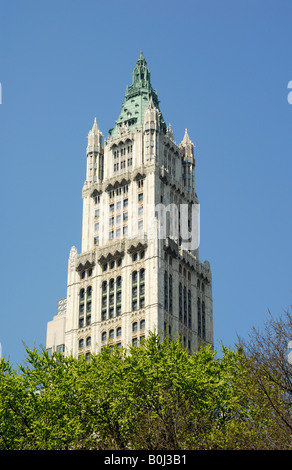 Parte superiore del Woolworth Building in stile Art Deco a New York City Foto Stock