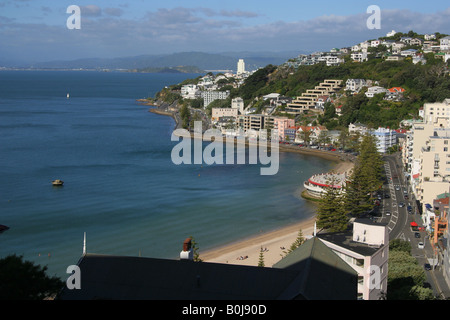 Oriental Parade, Wellington, come si vede dal monastero. Foto Stock