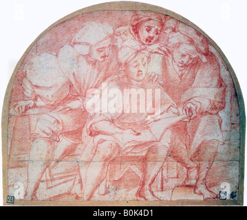 "Quattro cortigiani', c1514-1557. Artista: Jacopo Pontormo Foto Stock