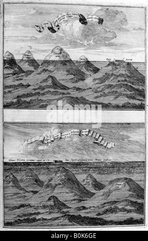 Risultato del diluvio, 1675. Artista: Athanasius Kircher Foto Stock