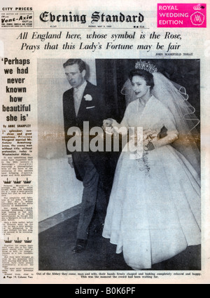 La principessa Margaret sposa Antony Armstrong-Jones, 6 maggio 1960. Artista: sconosciuto Foto Stock