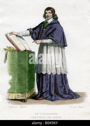 Jean Francois Paul de Gondi, il cardinale de Retz, francesi del XVII secolo e churchman agitatorArtist: Un Migneret Foto Stock