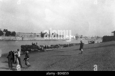 Fiume Tigri, Baghdad, Iraq, 1917-1919. Artista: sconosciuto Foto Stock