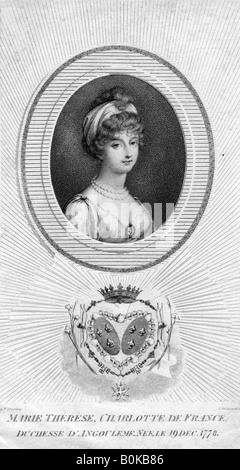 Marie-Therese-Charlotte de Bourbon, duchessa di Angouleme e Delfina di Francia, 1805.Artista: Luigi Schiavonetti Foto Stock