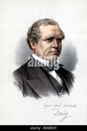 Edward Henry Stanley, xv Conte di Derby, Primo Ministro del Regno Unito, c1890.Artista: Cassell Petter & Galpin Foto Stock