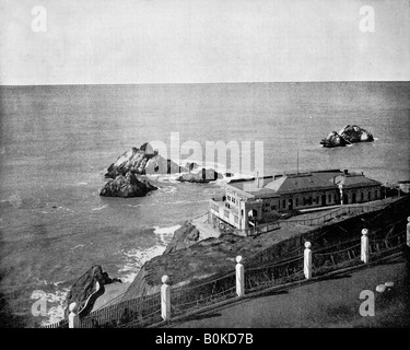 Cliff House e Seal Rocks, Golden Gate, California, USA, 1893.Artista: Giovanni L Stoddard Foto Stock