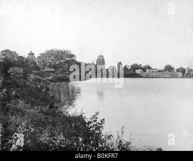 Templi Lingaraj, Bhubaneswar, Orissa, India, 1905-1906.Artista: FL Peters Foto Stock